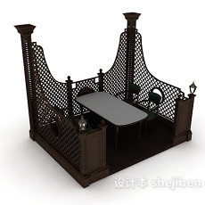 欧式茶室休闲桌椅3d模型下载