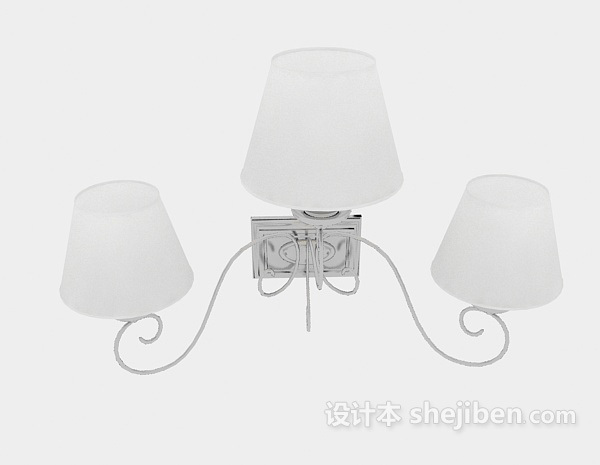 现代风格白色现代壁灯3d模型下载