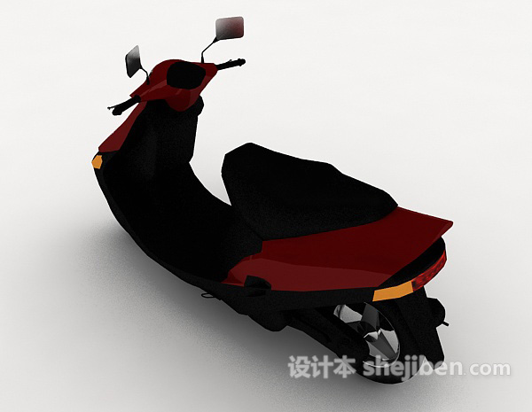 设计本红色女士摩托车3d模型下载