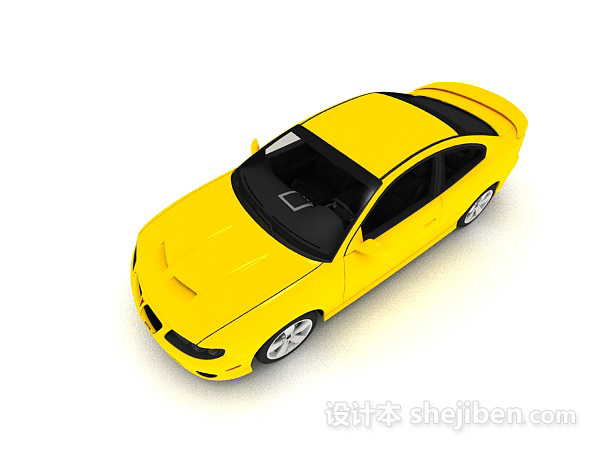 黄色小轿车3d模型下载