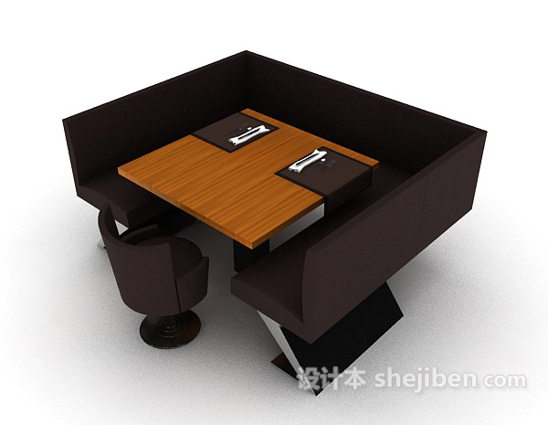 常见餐厅桌椅组合3d模型下载