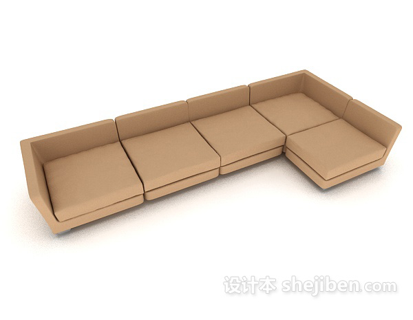 现代风格家庭简约多人沙发3d模型下载