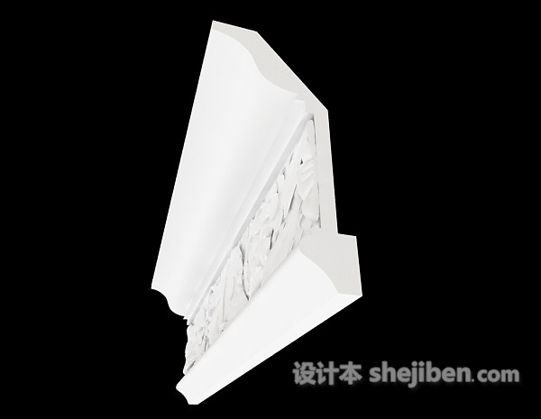 设计本白色欧式石膏线3d模型下载