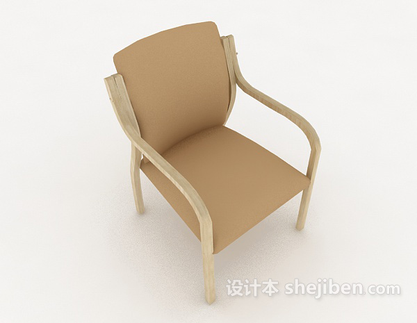 免费简约实木家居椅3d模型下载