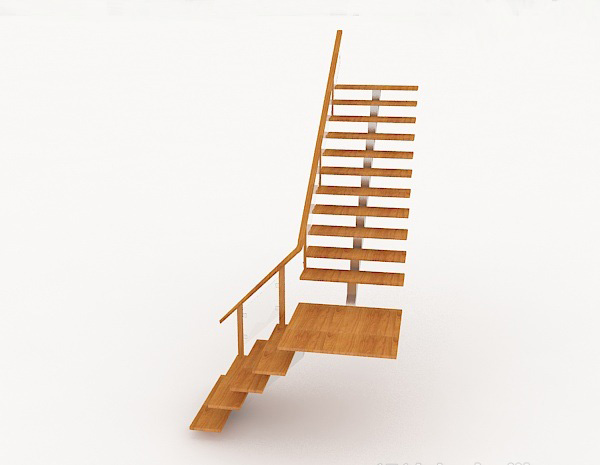 现代家居实木楼梯3d模型下载
