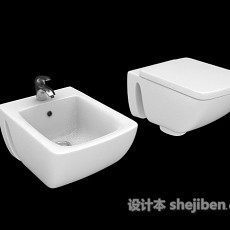 白色厕所清洁池3d模型下载
