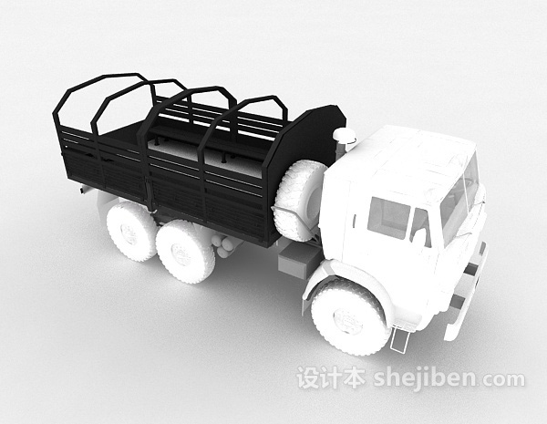 设计本大型运货车3d模型下载