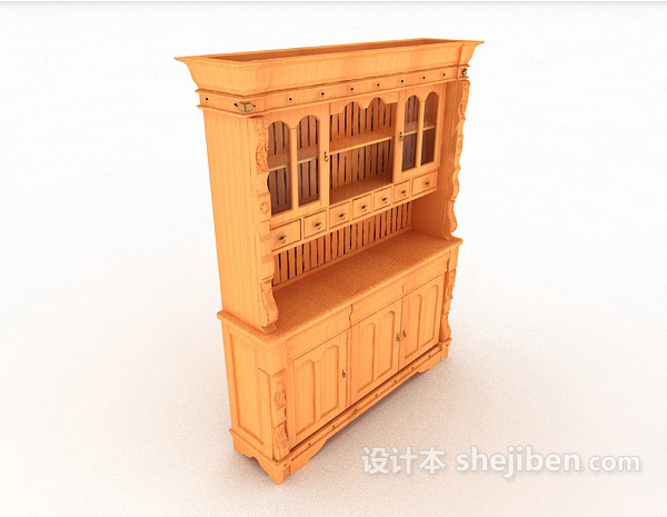 设计本黄色家居展示柜3d模型下载