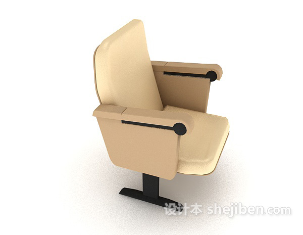 设计本黄色简约椅子3d模型下载