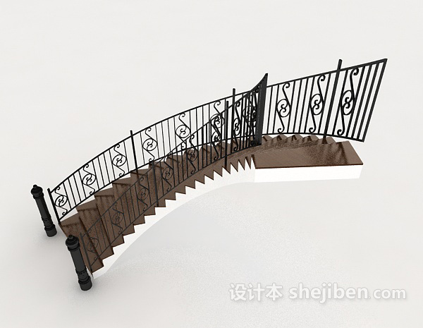 设计本别墅间楼梯3d模型下载
