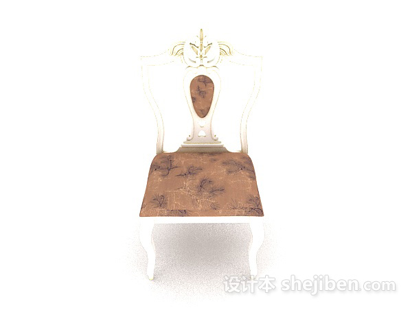 欧式风格白色欧式梳妆椅3d模型下载