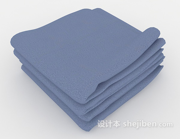 现代风格蓝色浴巾3d模型下载