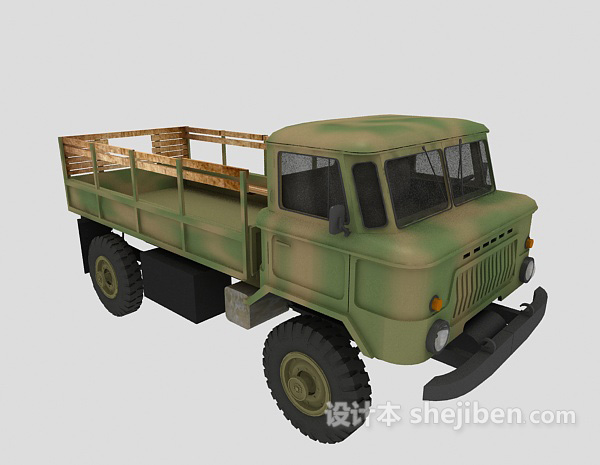 绿皮卡车3d模型下载