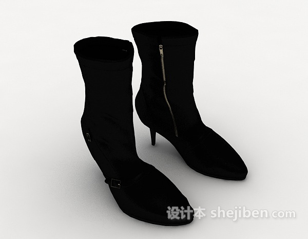 女士中筒靴3d模型下载