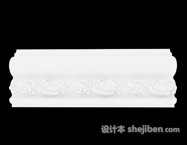 现代风格白色雕花石膏线3d模型下载