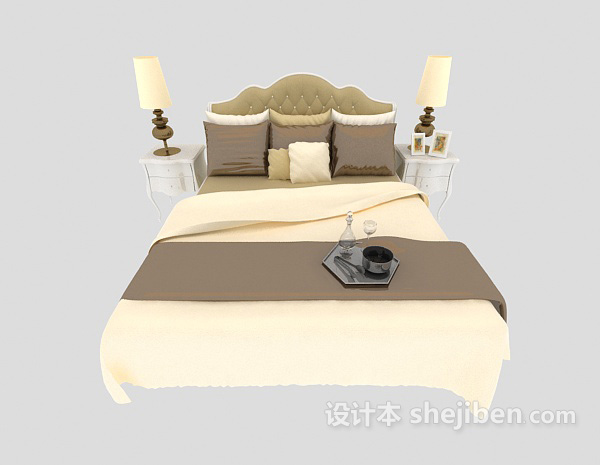 欧式风格简欧风格家居床3d模型下载