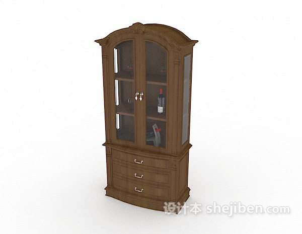 欧式风格欧式简约家居展示柜3d模型下载