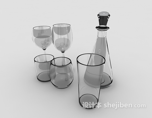 玻璃酒杯3d模型下载