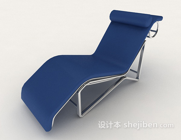 先打蓝色休闲躺椅3d模型下载