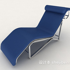 先打蓝色休闲躺椅3d模型下载