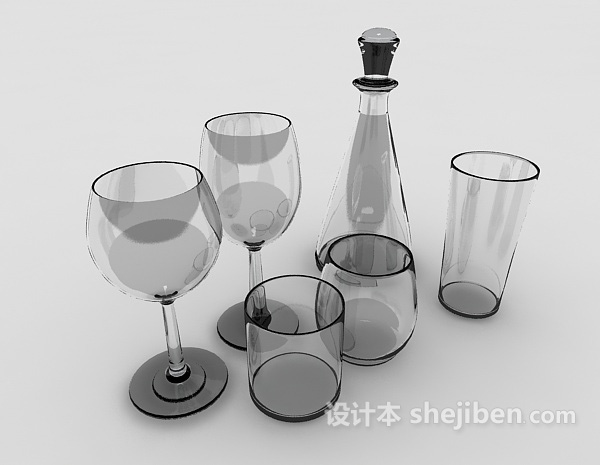 免费玻璃酒杯3d模型下载