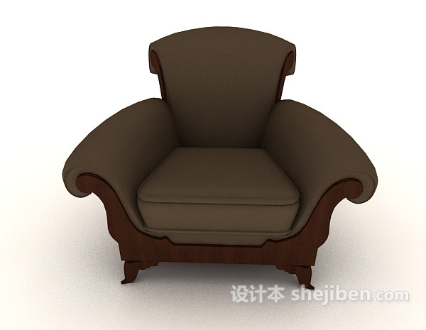 欧式风格传统欧式家居单人沙发3d模型下载