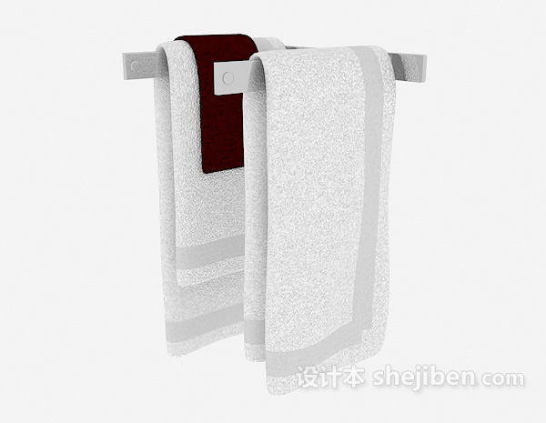 设计本白色洗脸毛巾3d模型下载