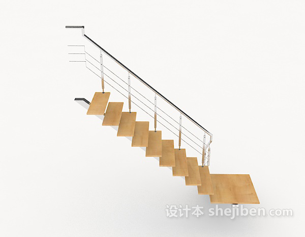 设计本家居实木楼梯3d模型下载