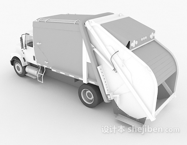 设计本垃圾运输车3d模型下载