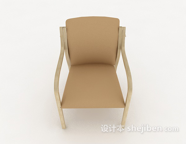 现代风格简约实木家居椅3d模型下载