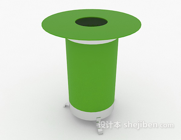免费绿色垃圾桶3d模型下载
