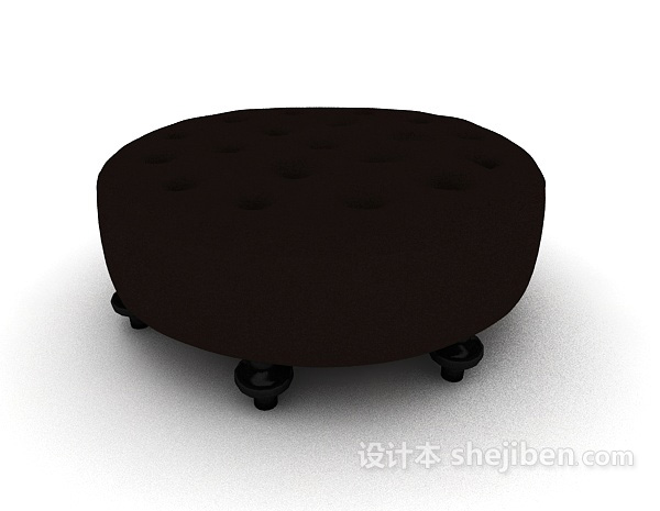 设计本黑色欧式沙发凳3d模型下载