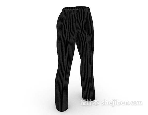 现代风格黑色西裤3d模型下载
