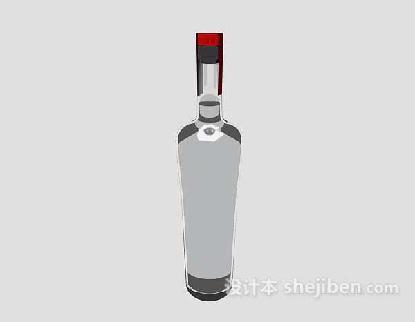 设计本红酒瓶3d模型下载