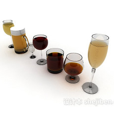 高低酒杯3d模型下载