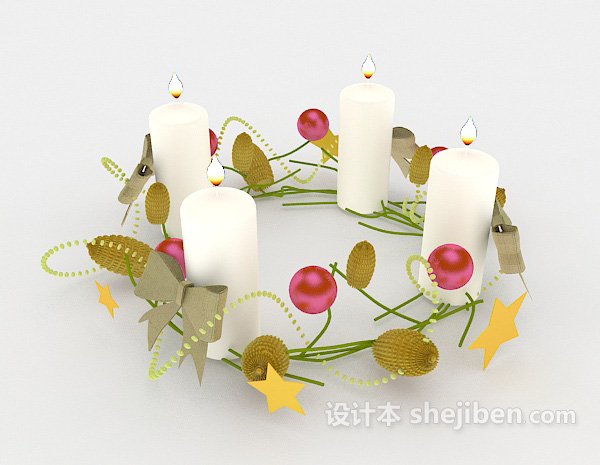 设计本家庭常见蜡烛3d模型下载