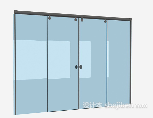 地中海风格推拉式玻璃门3d模型下载
