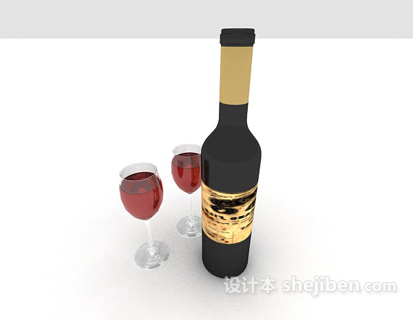 设计本国外高档红酒3d模型下载