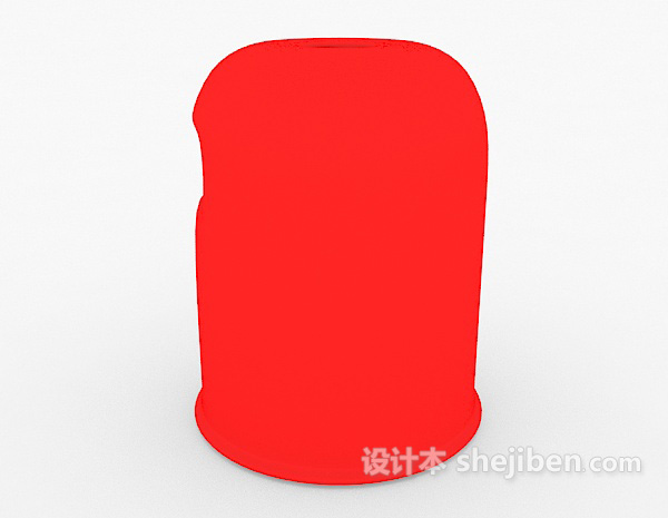 设计本红色垃圾桶3d模型下载