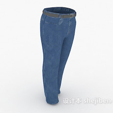 常见男士牛仔裤3d模型下载