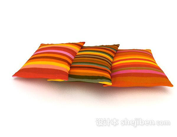 现代风格彩色枕头3d模型下载