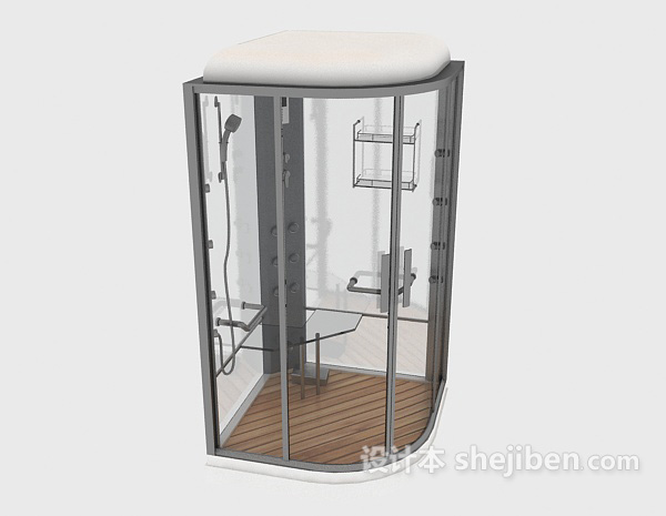 独立玻璃浴室3d模型下载