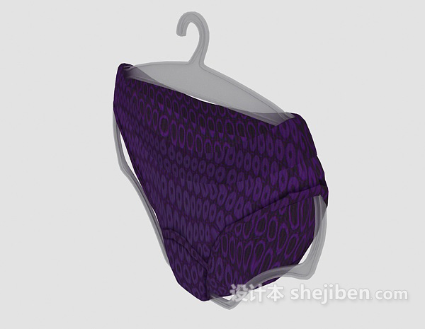 设计本紫色内裤3d模型下载