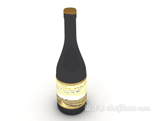 设计本玻璃红酒瓶3d模型下载