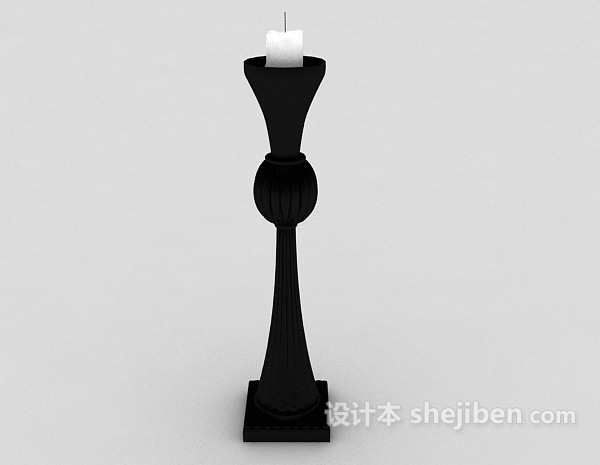 设计本黑色烛台3d模型下载