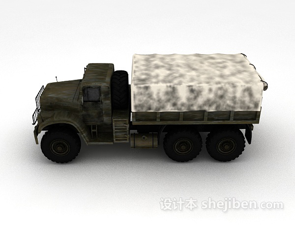 设计本军用卡车3d模型下载
