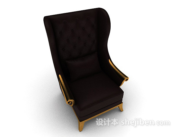 免费欧式风格高档单人沙发3d模型下载