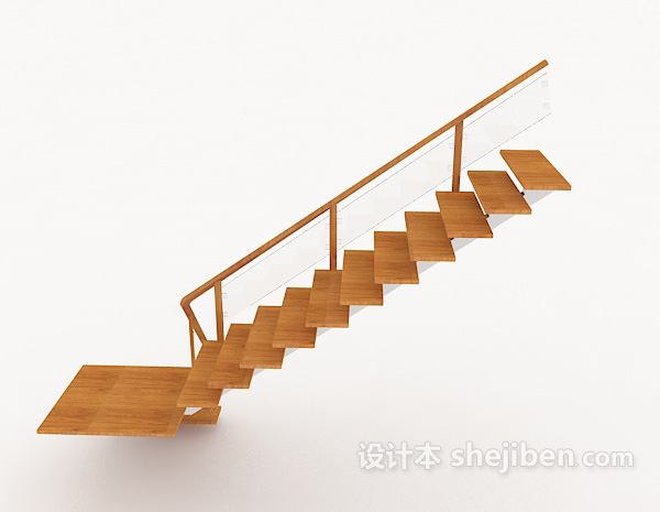 免费现代家居实木楼梯3d模型下载