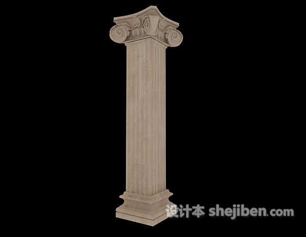 设计本罗马石柱3d模型下载