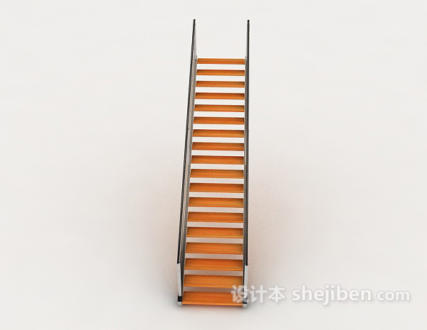 现代风格商店实木楼梯3d模型下载